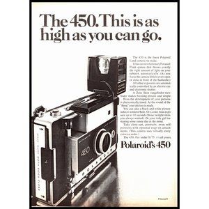 1971 Polaroid 450 Land Camera Vintage Print Ad Instant Film Photography Wall Art